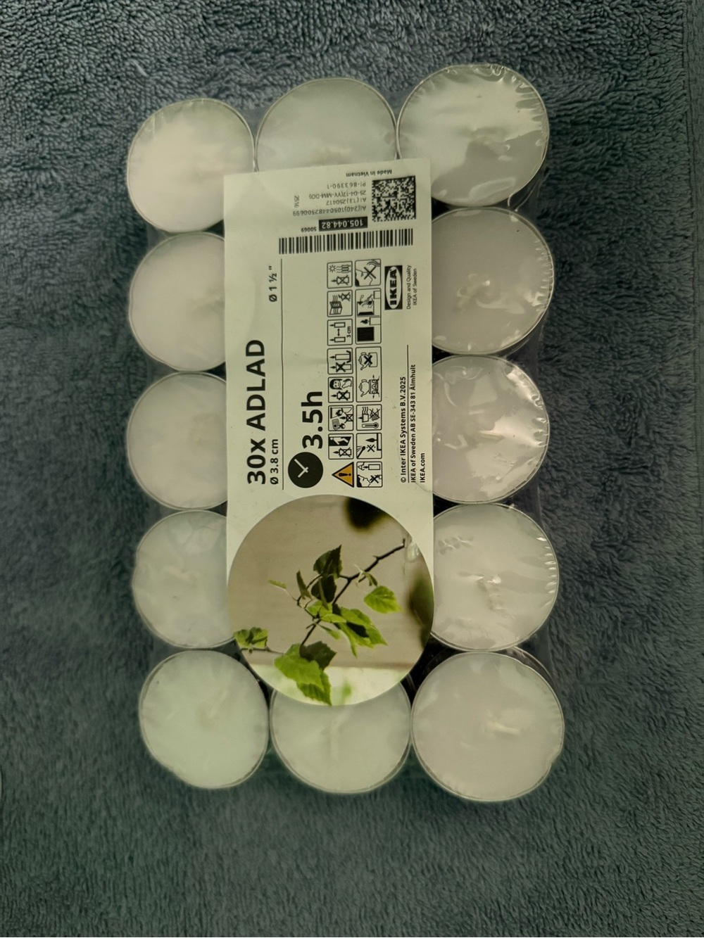 IKEA ADLAD Tealight Candle Pack — White
